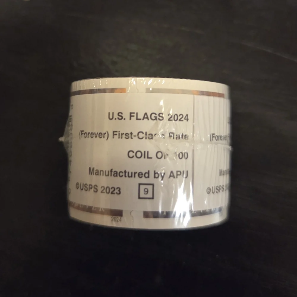 USA Flag Self-Adhesive Shipping Labels - White/Blue/Red